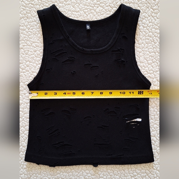 R13 Distressed Sleeveless Tank Top Black Sz S Org $145 - Picture 10 of 11